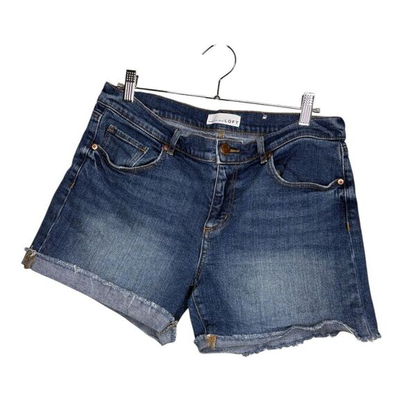 LOFT Pants - Loft medium Blue denim roll cuff cut off Jean shorts size 6